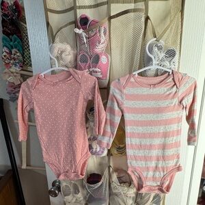 Carter's Pink and White Baby Bodysuits Set